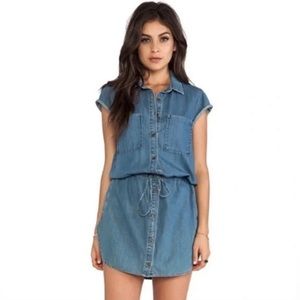 Paige Denim Button up with Waist Tie and Collar Top Dress